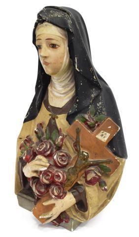 PAINTED COMPOSITION BUST OF SAINT 3bfdba