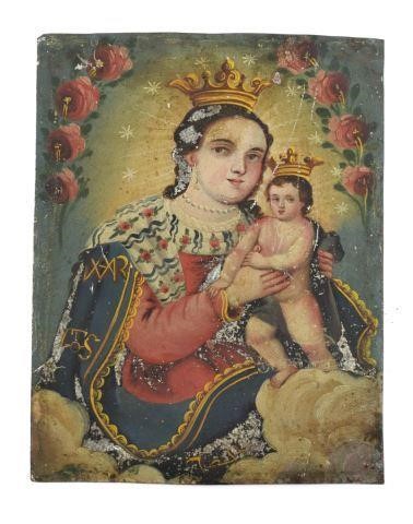 RELIGIOUS RETABLO PAINTING MADONNA 3bfdc3