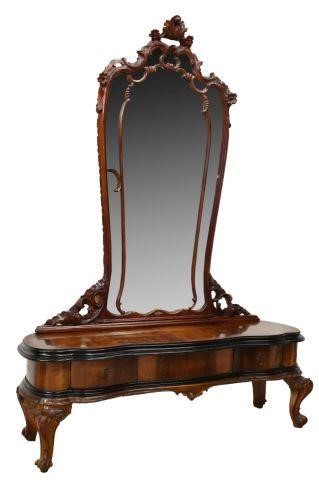 VENETIAN BLACK GLASS TOP WALNUT 3bfdeb