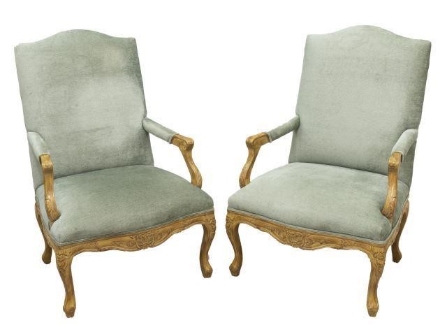  2 LOUIS XV STYLE UPHOLSTERED 3bfdf5