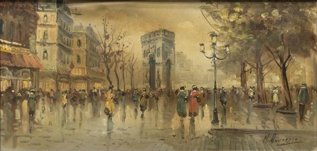 PARIS STREET SCENE PAINTING SIGNED 3bfe08