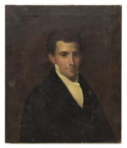 OIL ON CANVAS PORTRAIT OF A REGENCY