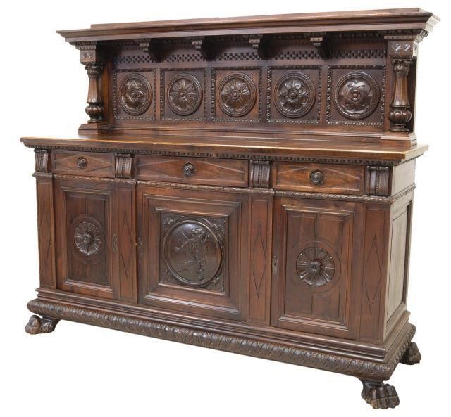 ITALIAN RENAISSANCE REVIVAL WALNUT