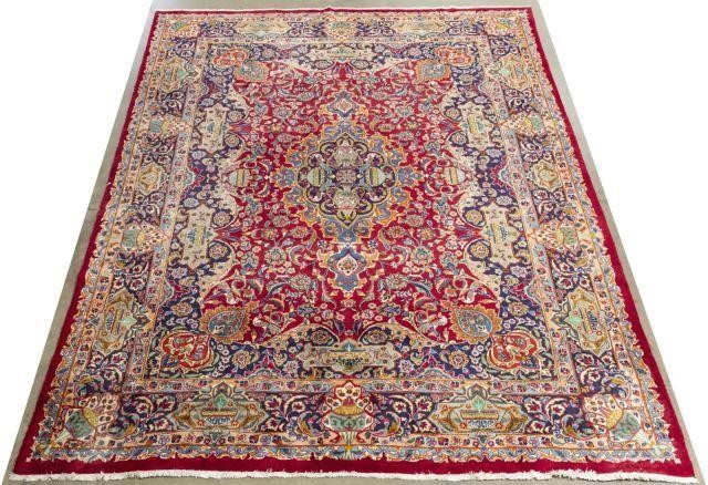 HAND-TIED PERSIAN SAROUK RUG, 12'9"