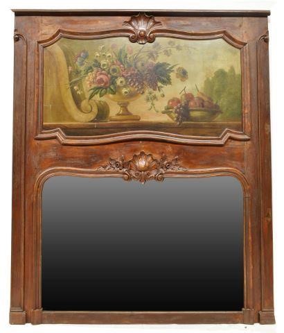 FRENCH MAHOGANY TRUMEAU MIRRORFrench