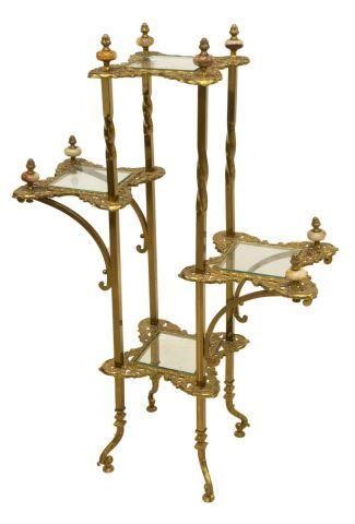 VICTORIAN GILT BRASS TIERED FOLIATE 3bfeb2