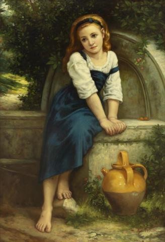 AFTER BOUGUEREAU ORPHAN PAINTING 3bfedf