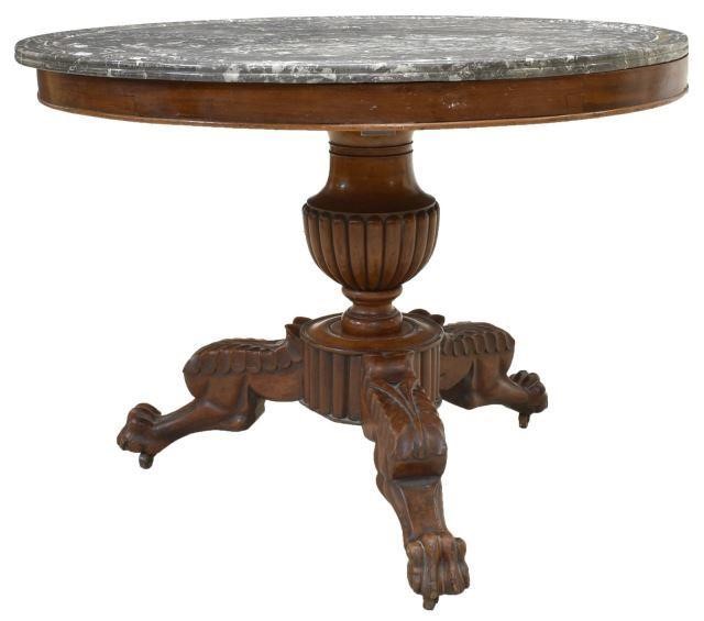 FRENCH HENRI II STYLE ROUND MARBLE-TOP