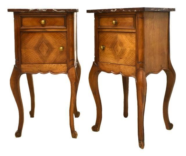  2 FRENCH LOUIS XV STYLE MARBLE TOP 3bfefc