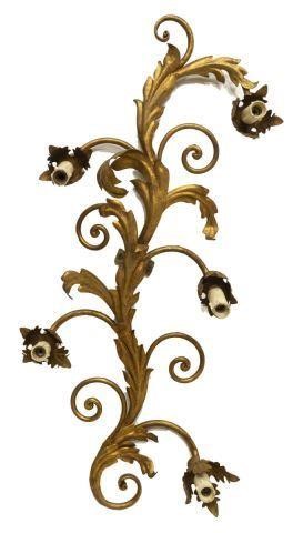 ITALIAN GILT FOLIATE IRON FIVE LIGHT 3bff21