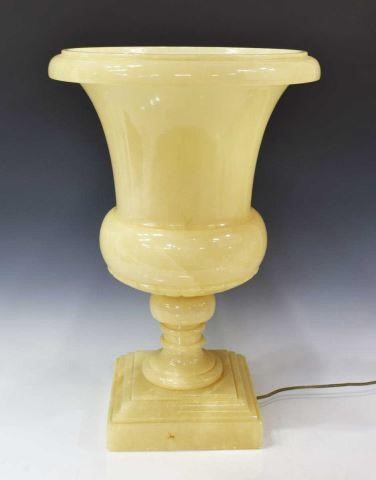 ALABASTER URN-FORM TORCHIERE TABLE