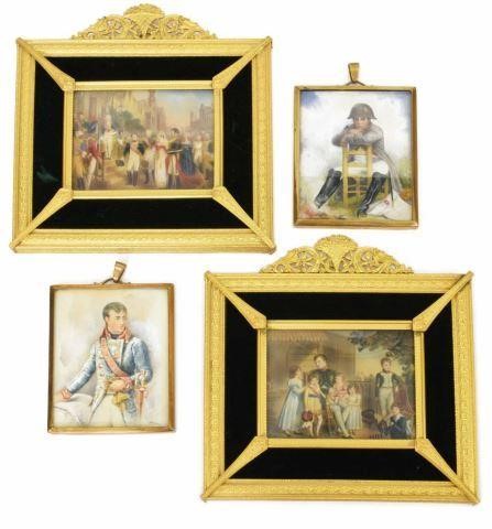 (4) GROUP OF FRAMED PORTRAIT MINIATURES,