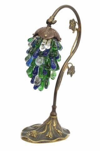 ART GLASS GRAPE CLUSTER BOUDOIR LAMP,