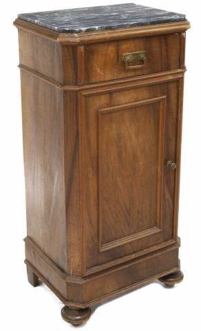 FRENCH LOUIS PHILIPPE WALNUT BEDSIDE