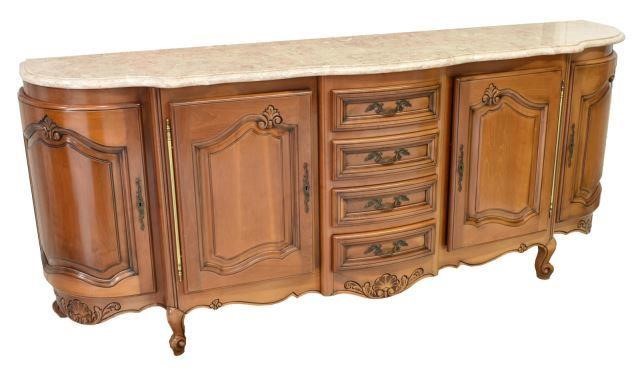 LOUIS XV STYLE MARBLE-TOP FRUITWOOD