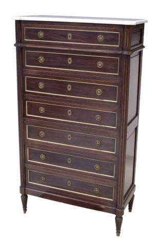 LOUIS XVI STYLE MARBLE-TOP MAHOGANY