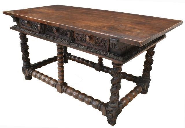 SPANISH BAROQUE WALNUT CENTER TABLE  3c0015