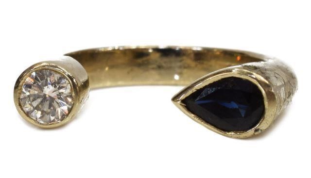 ESTATE 14K GOLD SAPPHIRE & DIAMOND