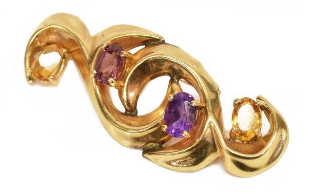 ESTATE 14KT YELLOW GOLD AMETHYST 3c00be
