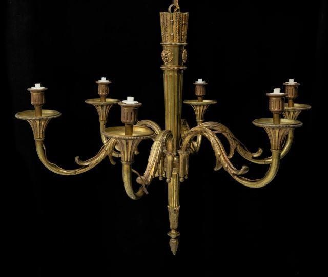 FRENCH LOUIS XVI STYLE GILT SIX LIGHT 3c00d0