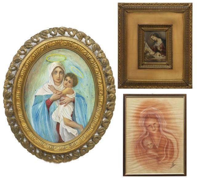  3 FRAMED RELIGIOUS MADONNA  3c00d8