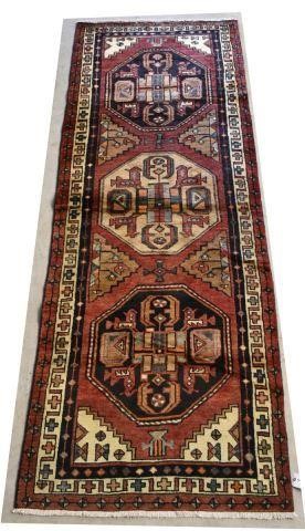 HAND-TIED PERSIAN MESHKIN RUNNER,