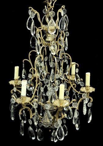 ITALIAN CRYSTAL GILT METAL SIX LIGHT 3c00d2