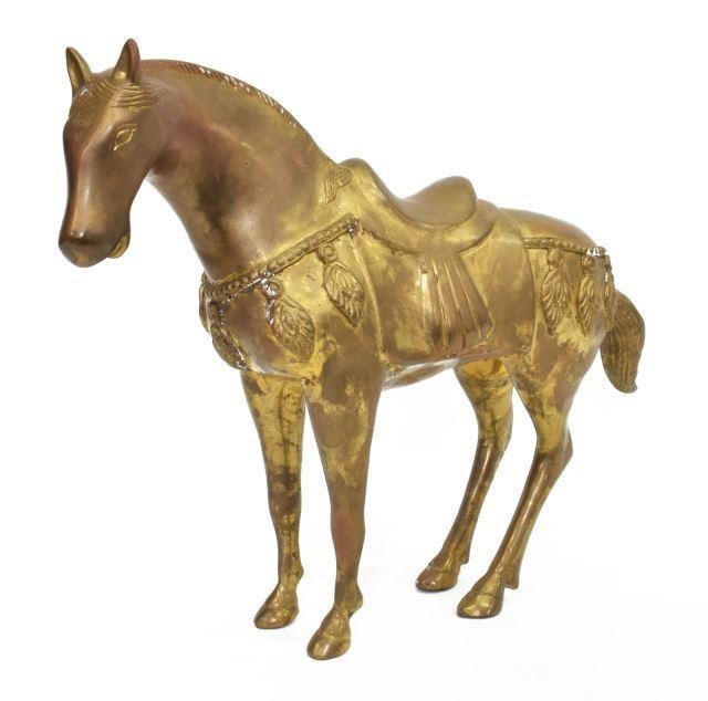 CHINESE BRASS STANDING HORSEChinese