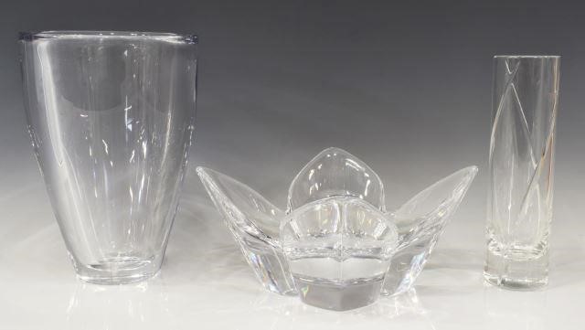 (3) ORREFORS, TIFFANY, SASAKI CRYSTAL