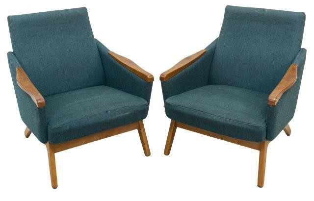  2 DANISH MID CENTURY MODERN ARMCHAIRS pair  3c013b