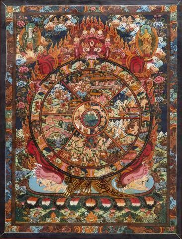 FRAMED TIBETAN BUDDHIST MANDALA 3c0173