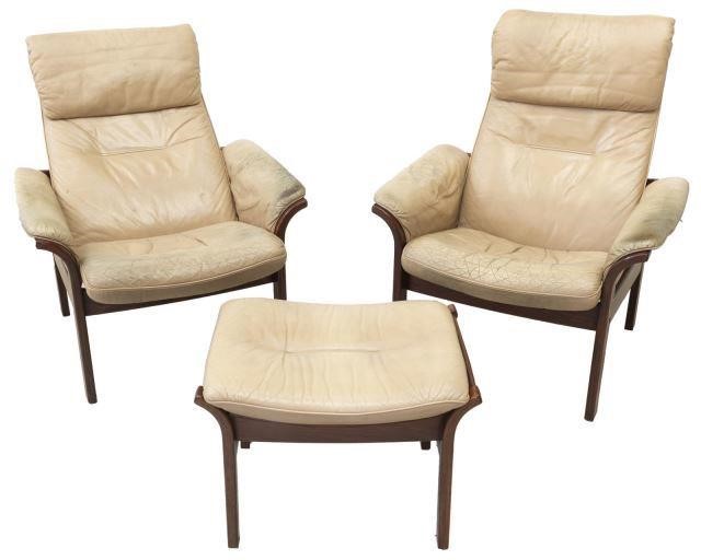 (3) G MOBEL LEATHER RECLINING ARMCHAIRS,
