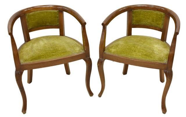  PR ITALIAN ART NOUVEAU ARMCHAIRS pair  3c021e