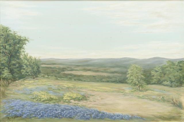 TEXAS BLUEBONNET LANDSCAPE PAINTING  3c0243