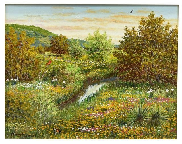 MANUEL GARZA (B.1940) WILDFLOWER PAINTINGFramed