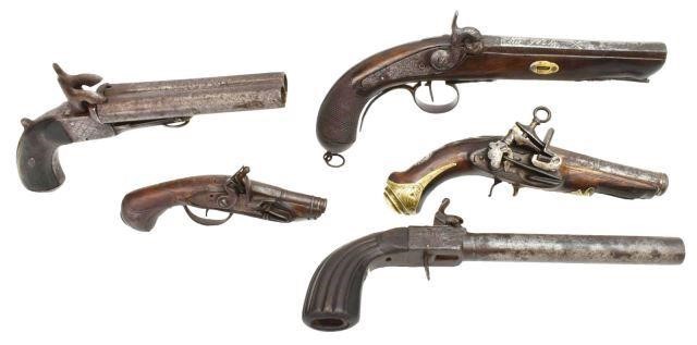 (5) ANTIQUE FLINTLOCK & PERCUSSION