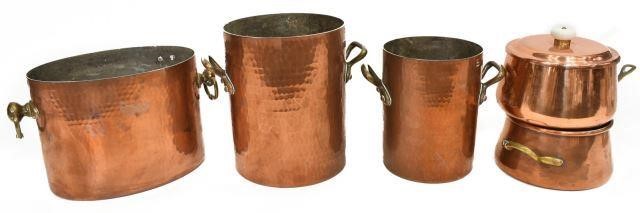 (5) HAMMERED COPPER KITCHENWARE