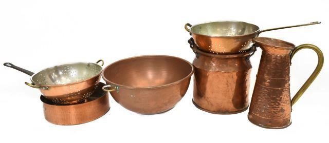  6 GROUP OF COPPER KITCHENWARE 3c0303