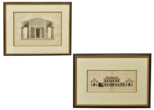  2 FRAMED ENGLISH ARCHITECTURAL 3c0336