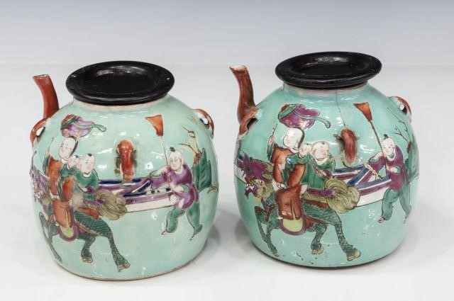 (2) SMALL CHINESE PORCELAIN SPOUTED