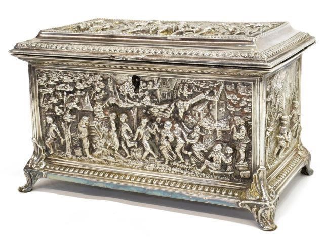 SILVERPLATE JEWELRY CASKET BOX