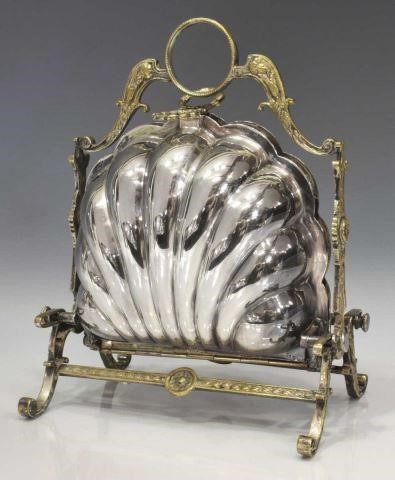 ENGLISH SILVERPLATE SHELL MUFFINEER