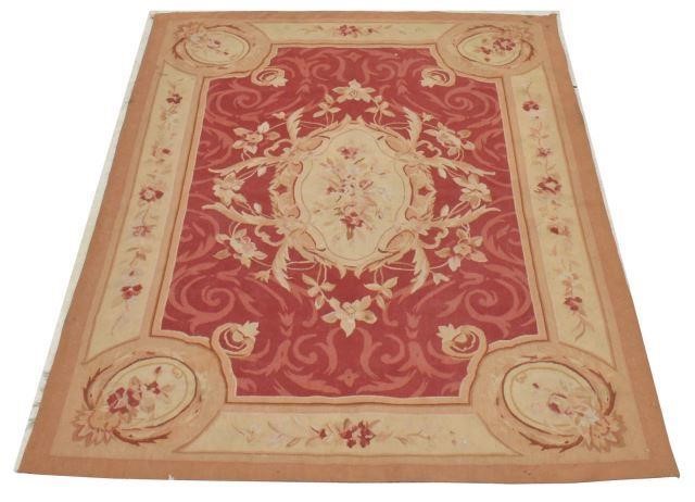 HAND-TIED AUBUSSON RUG, 6'0" X