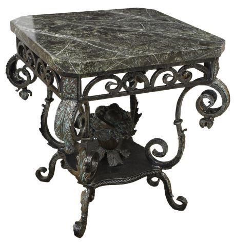 ROCOCO STYLE MARBLE-TOP IRON SIDE