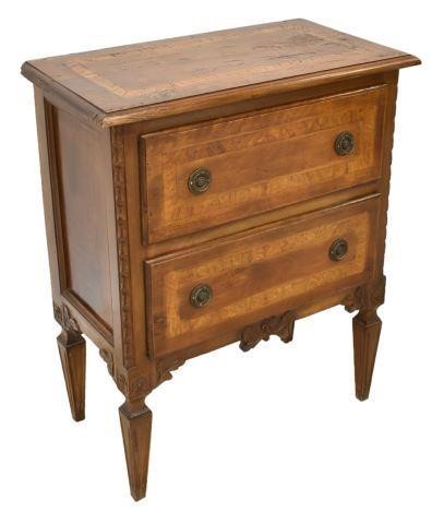 ITALIAN NEOCLASSICAL WALNUT BEDSIDE 3c03c3