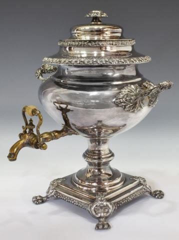 19TH C SILVERPLATE WATER URN  3c03e4