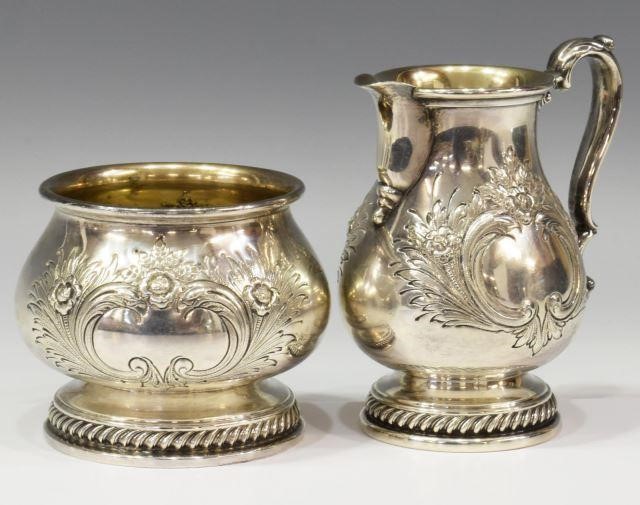 (2) INT. STERLING HAND-CHASED CREAMER