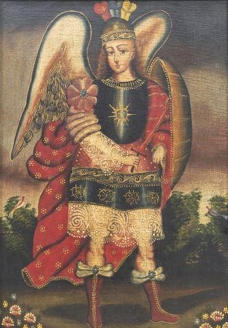 RELIGIOUS OIL PAINTING ARCHANGEL 3c040d