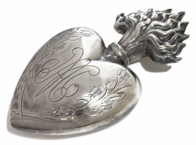FRENCH SILVERPLATE SACRED HEART 3c0416