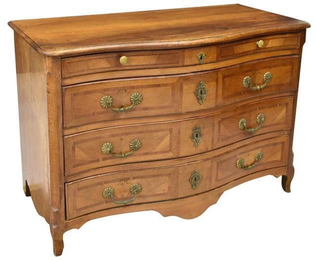 FRENCH LOUIS XV STYLE WALNUT COMMODEFrench 3c0481